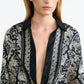 Shirt Alfie Printed Silk in Black/ivory'
