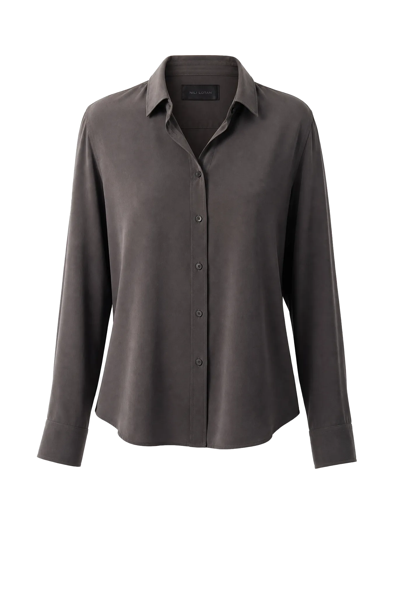 Silk Shirt Gaia Slim in Chocolate Brown