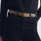 Gürtel Gabriele in Taupe Snakeskin Gold Buckle