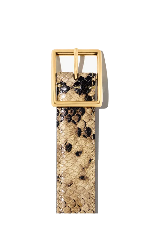 Gürtel Gabriele in Taupe Snakeskin Gold Buckle