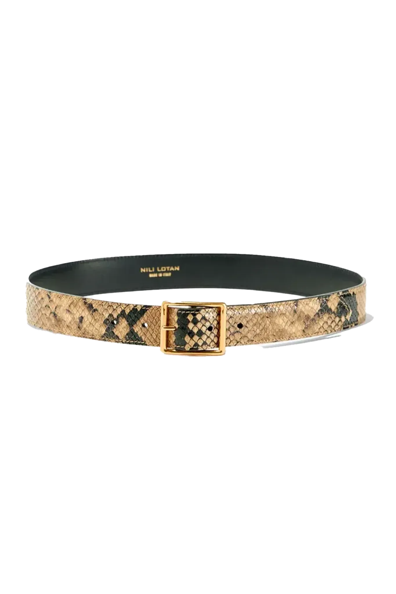 Gürtel Gabriele in Taupe Snakeskin Gold Buckle