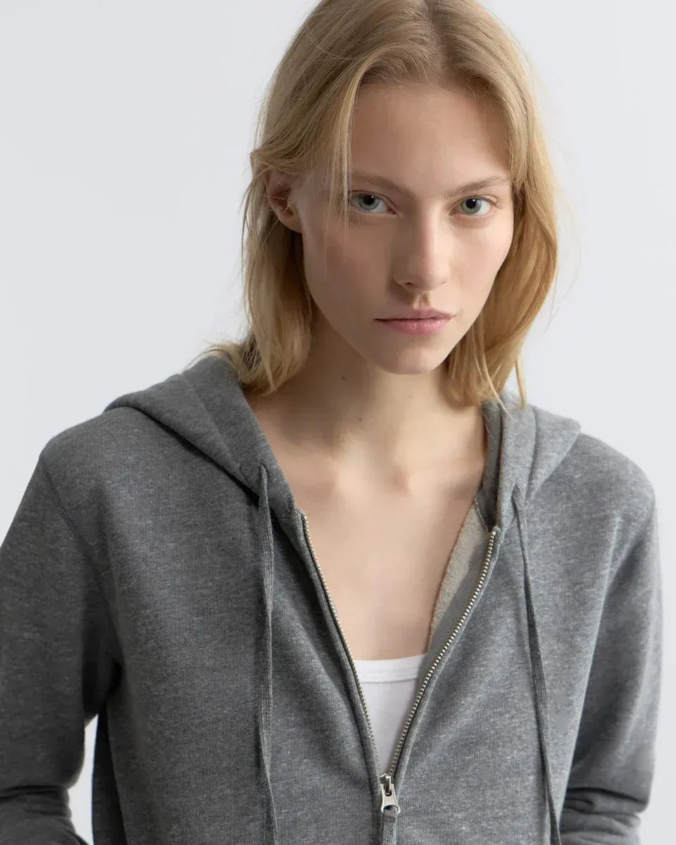 Hoodie Callie Zip Up in Heather Grey