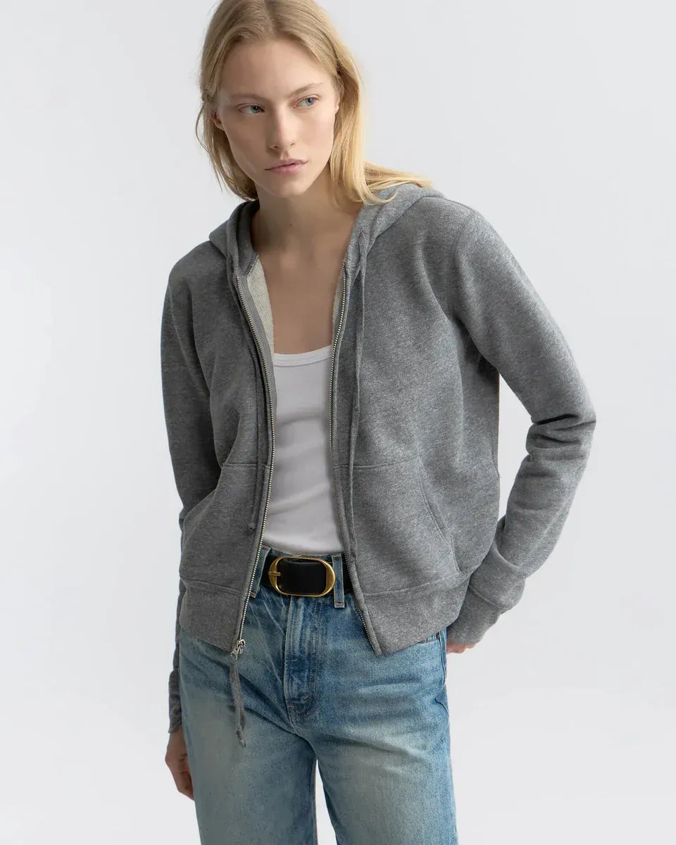 Hoodie Callie Zip Up in Heather Grey