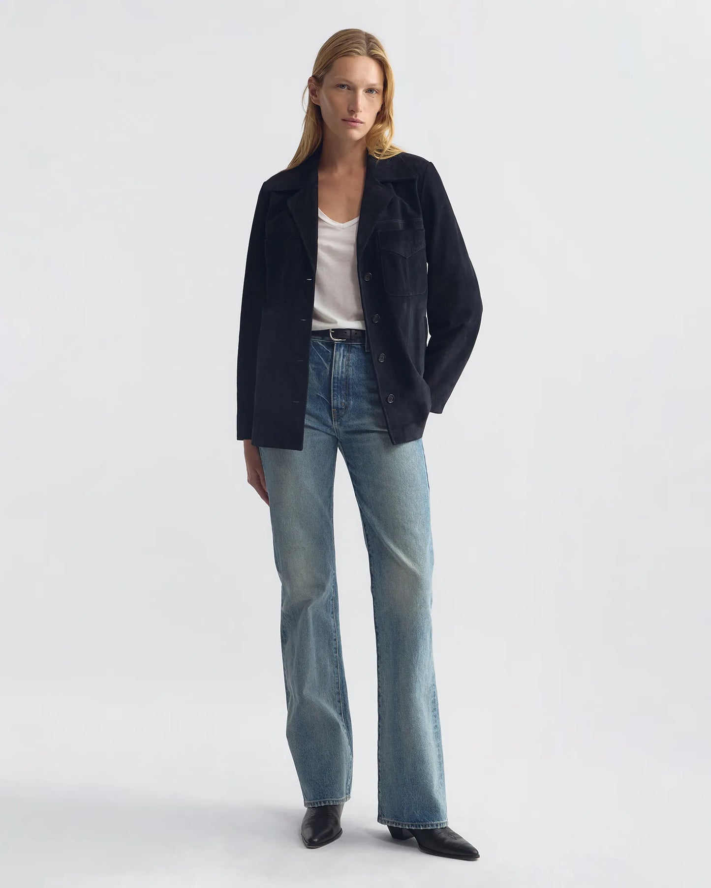 Lederjacke Dominic Suede in Midnight