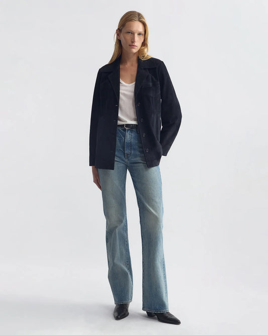 Lederjacke Dominic Suede in Midnight