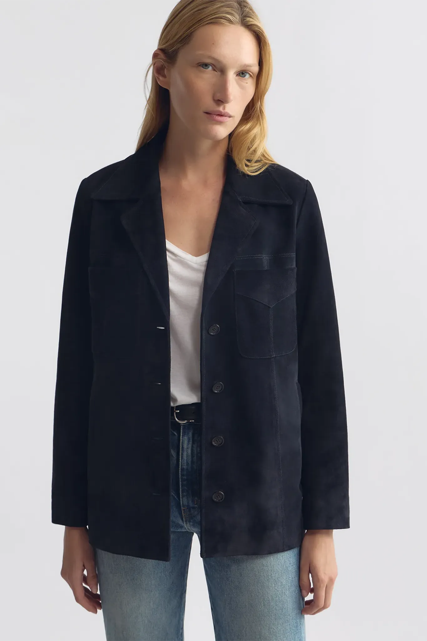 Lederjacke Dominic Suede in Midnight