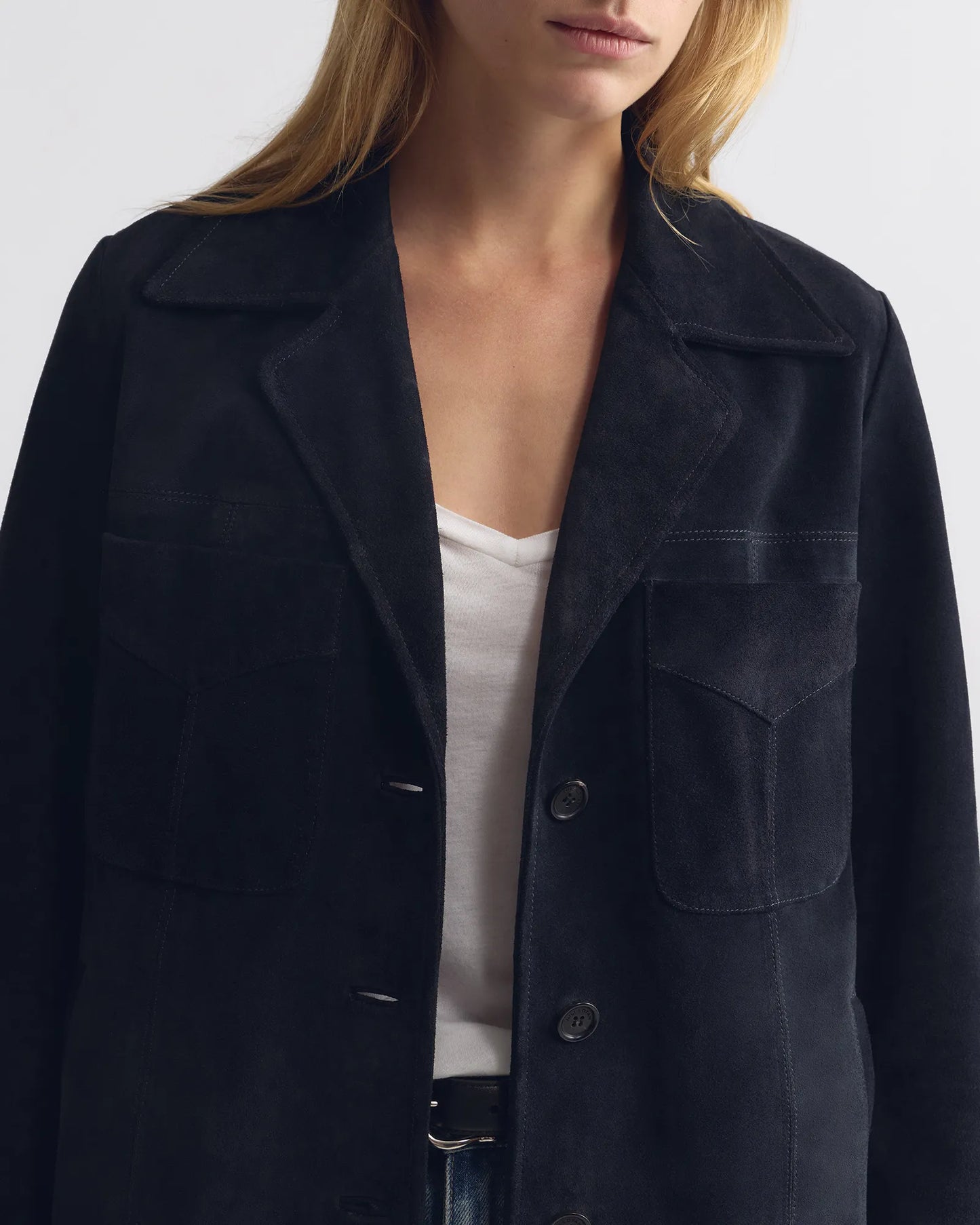 Lederjacke Dominic Suede in Midnight