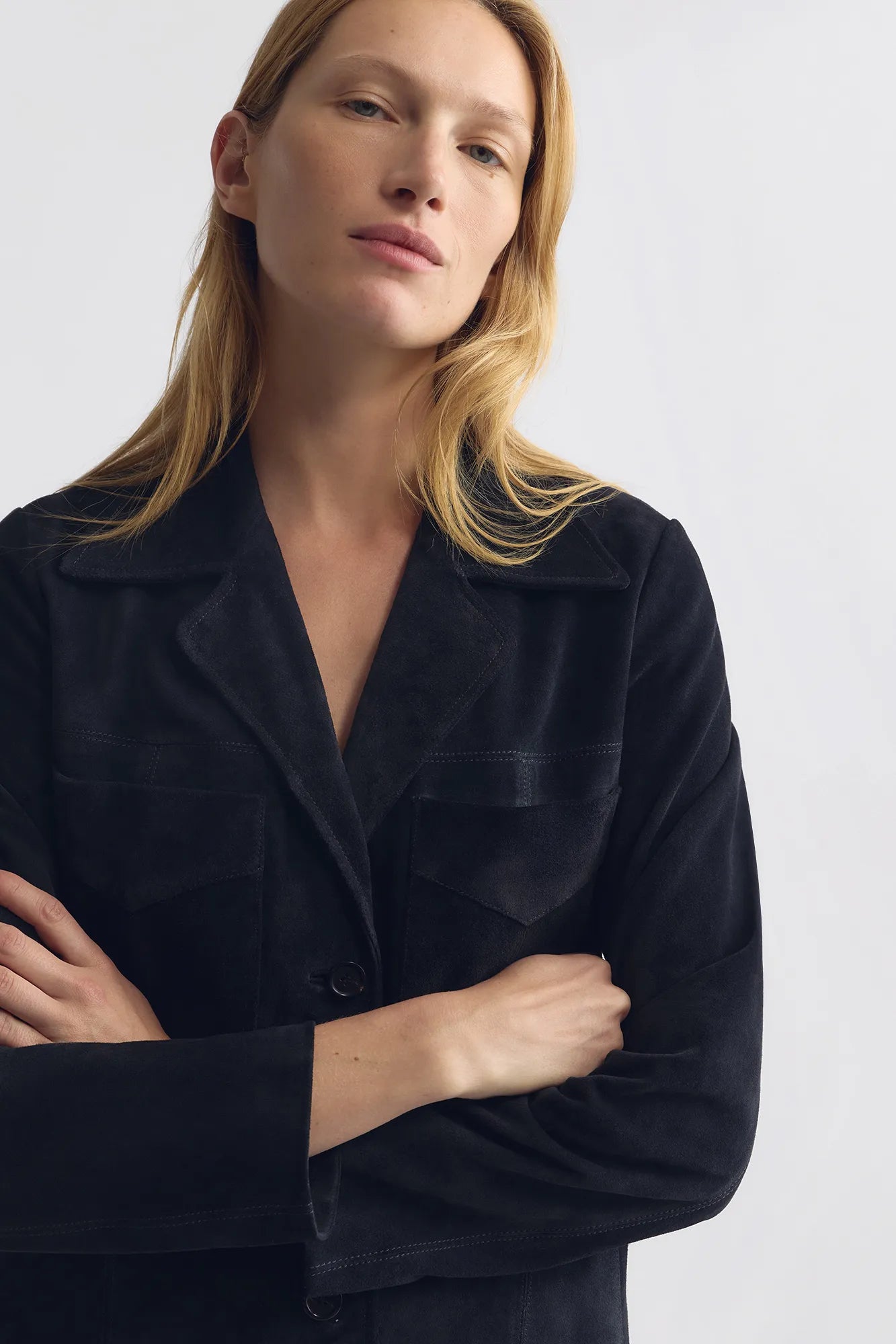 Lederjacke Dominic Suede in Midnight
