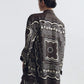 Shirt Alfie Silk in Brown-Ivory Bandana Print