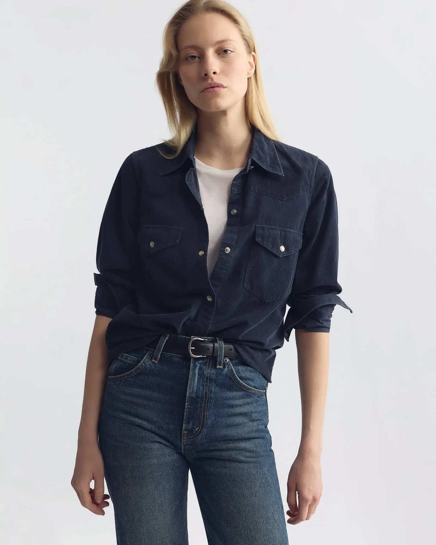 Shirt Travis Corduroy in Dusk Navy