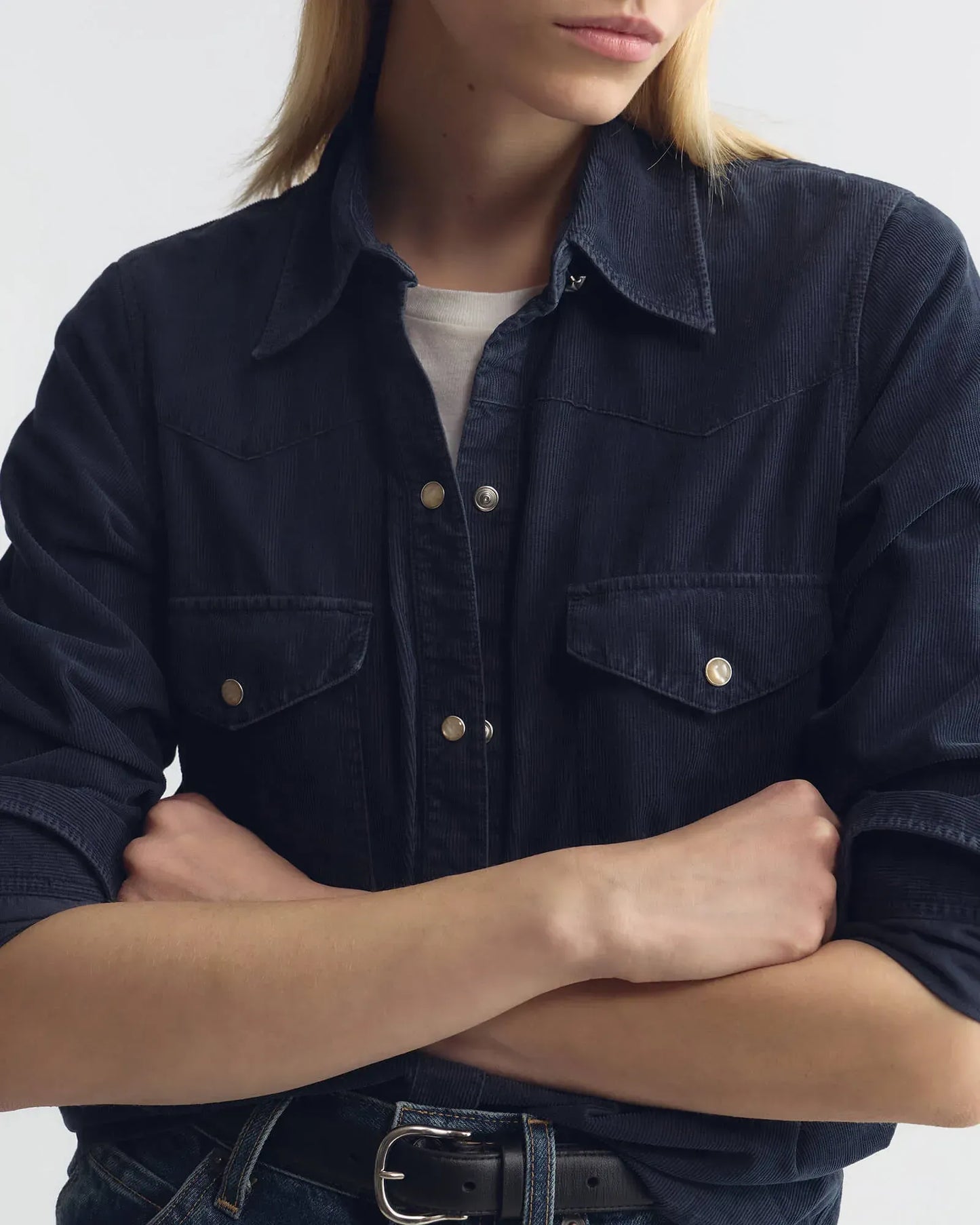 Shirt Travis Corduroy in Dusk Navy