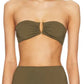 Bandeau Bikini Top in Olive Green