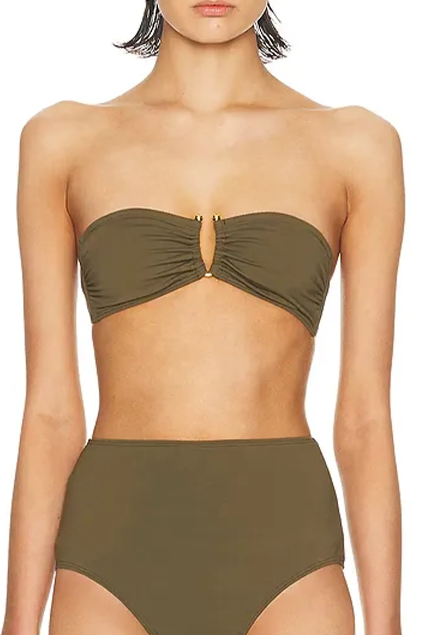 Bandeau Bikini Top in Olive Green