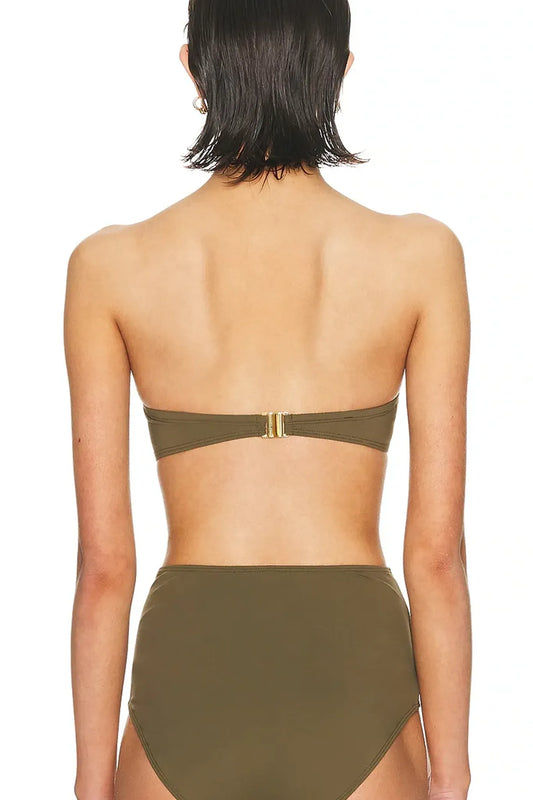 Bandeau Bikini Top in Olive Green