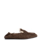 Penny Loafer Square Fur in Dark Brown