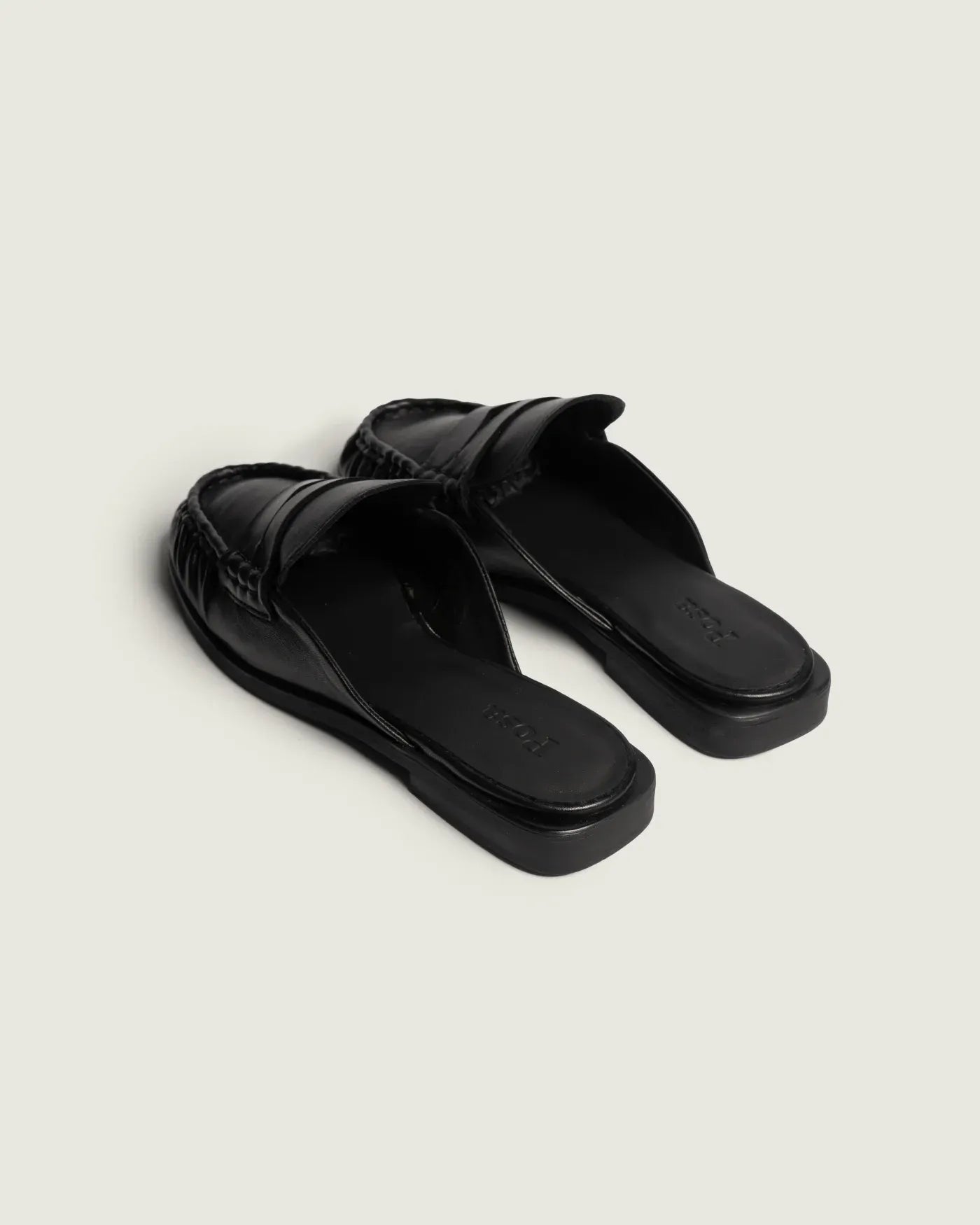 Penny Mule Leather in Black