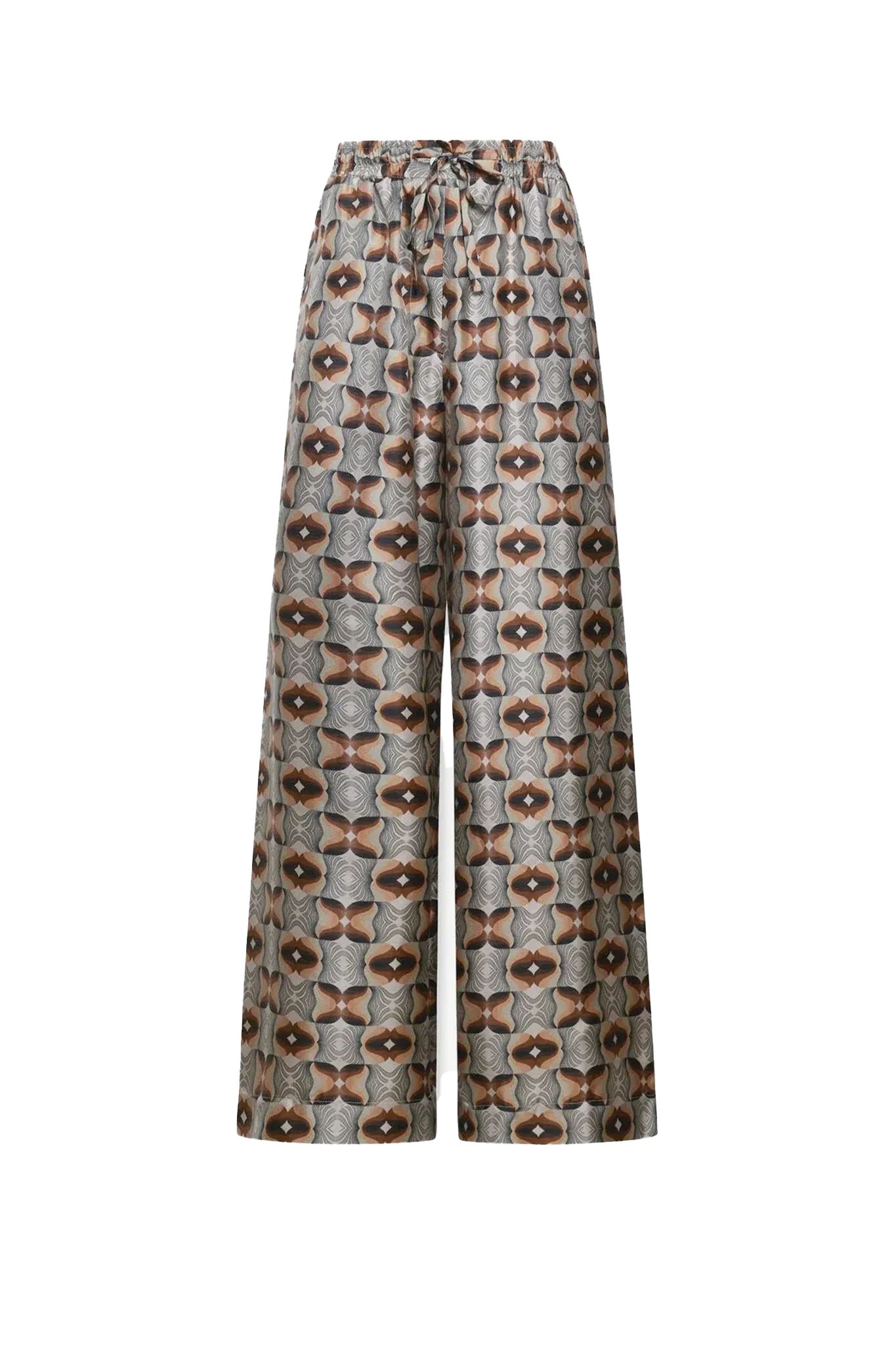 Aloe Palazzo Silk trousers in Naturale