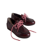 Boat Loafer Brushed Box Leather in Burgundy