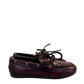 Boat Loafer Brushed Box Leather in Burgundy