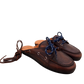 Boat Loafer Mule Leather in Coffee