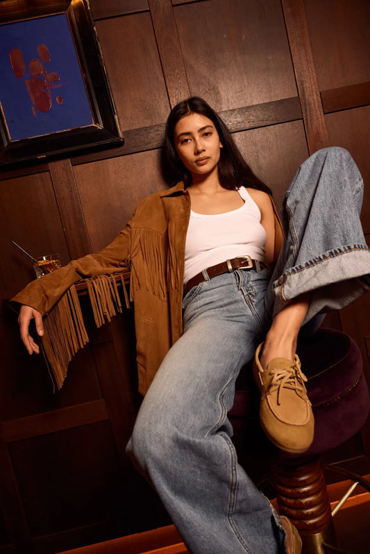 Boat Loafer Brushed Suede in Desert Tan