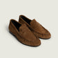 Penny Loafer Wrinkle Suede in Cognac