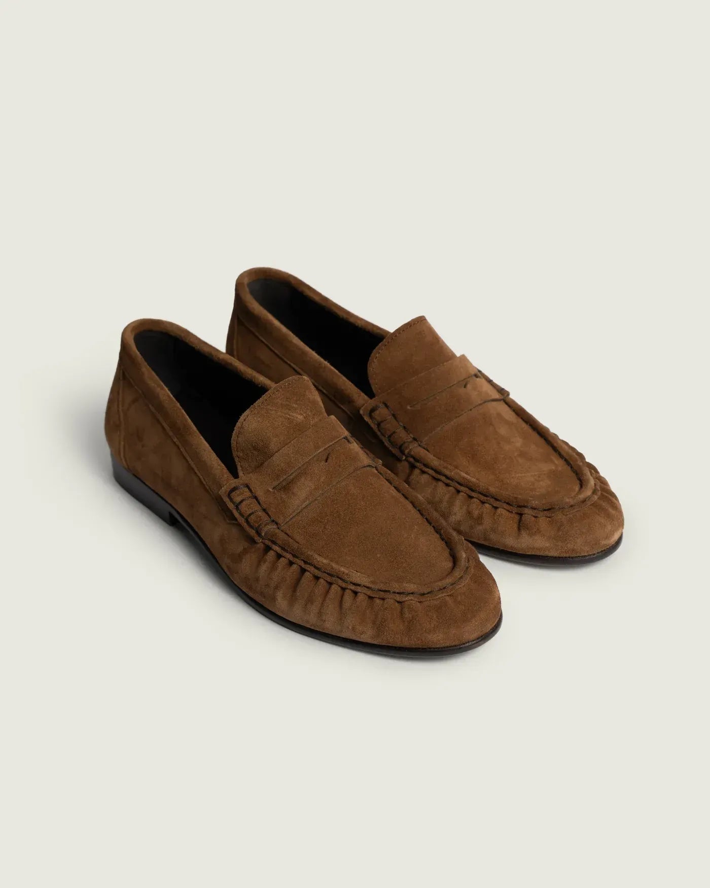 Penny Loafer Wrinkle Suede in Cognac