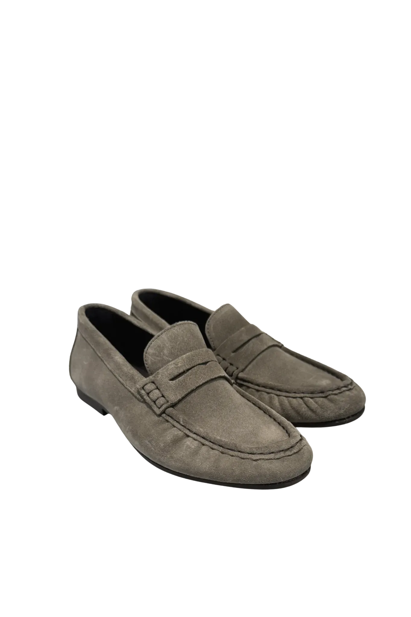 Penny Loafer Wrinkle Suede in Khaki