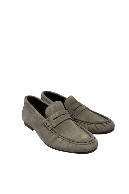 Penny Loafer Wrinkle Suede in Khaki