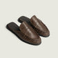 Penny Mule Leather in Saddle Brown