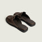 Penny Mule Leather in Saddle Brown