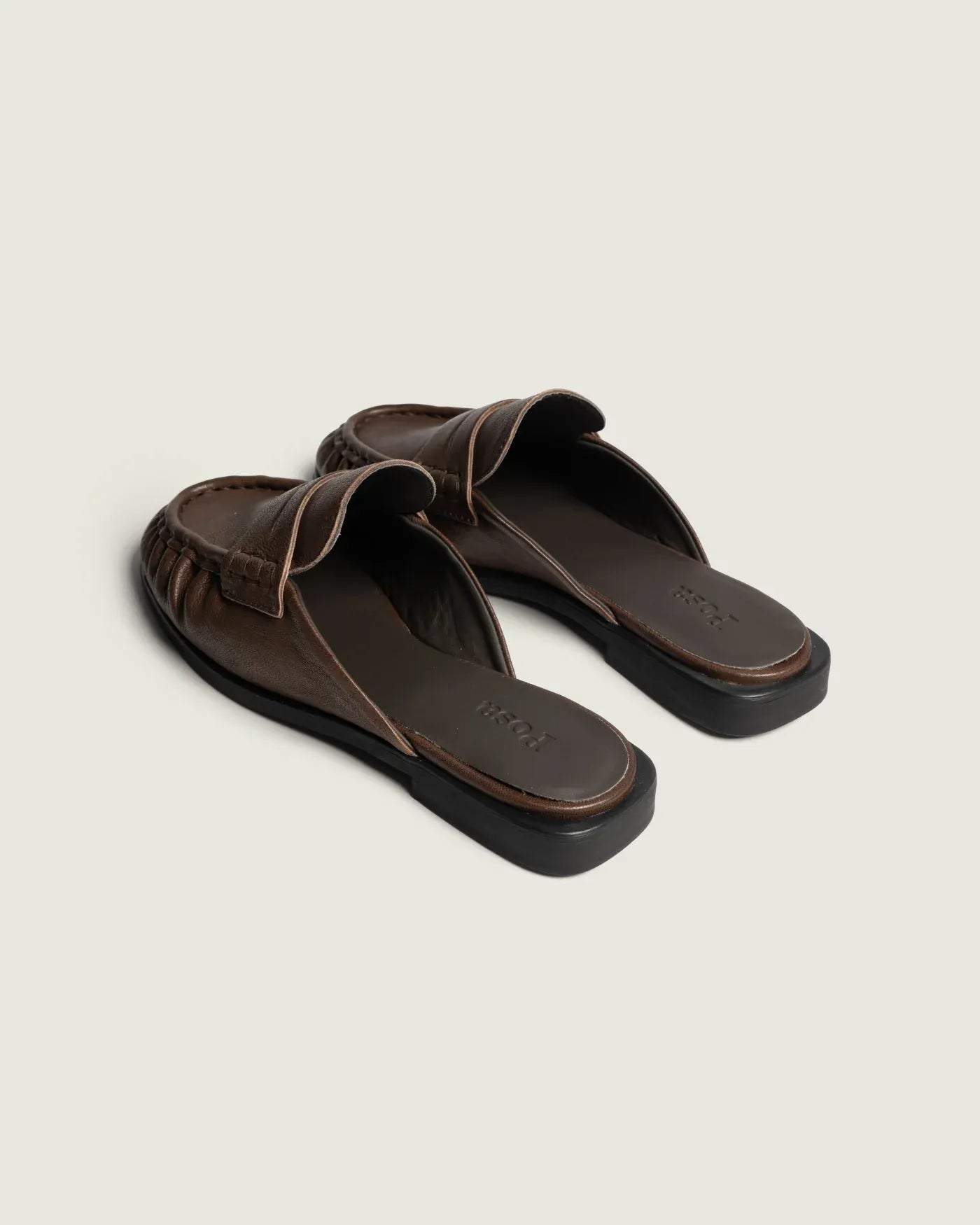 Penny Mule Leather in Saddle Brown
