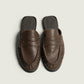 Penny Mule Leather in Saddle Brown
