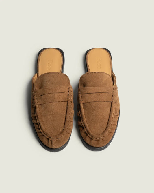 Penny Mule Suede in Cognac