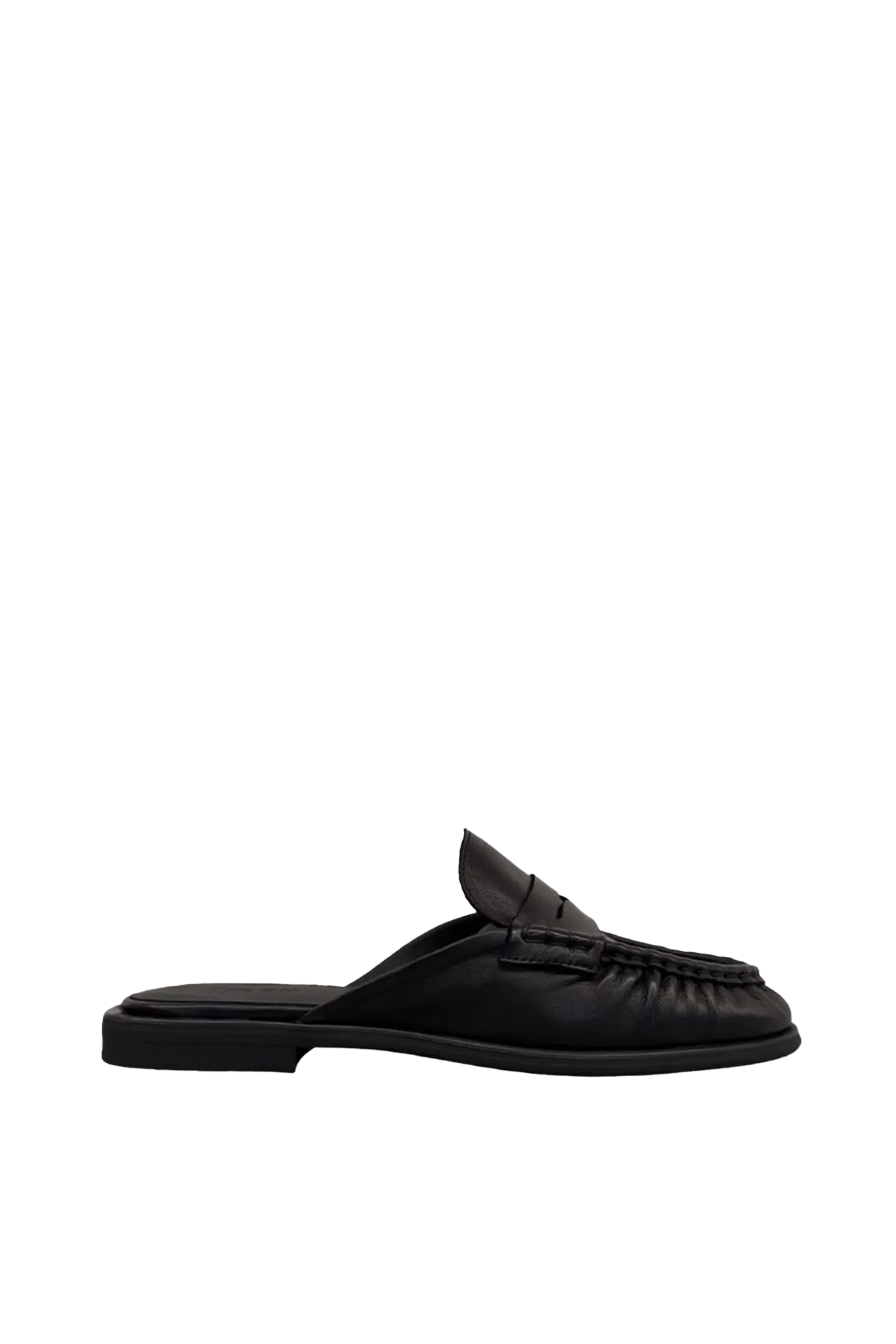 Penny Mule Leather in Black