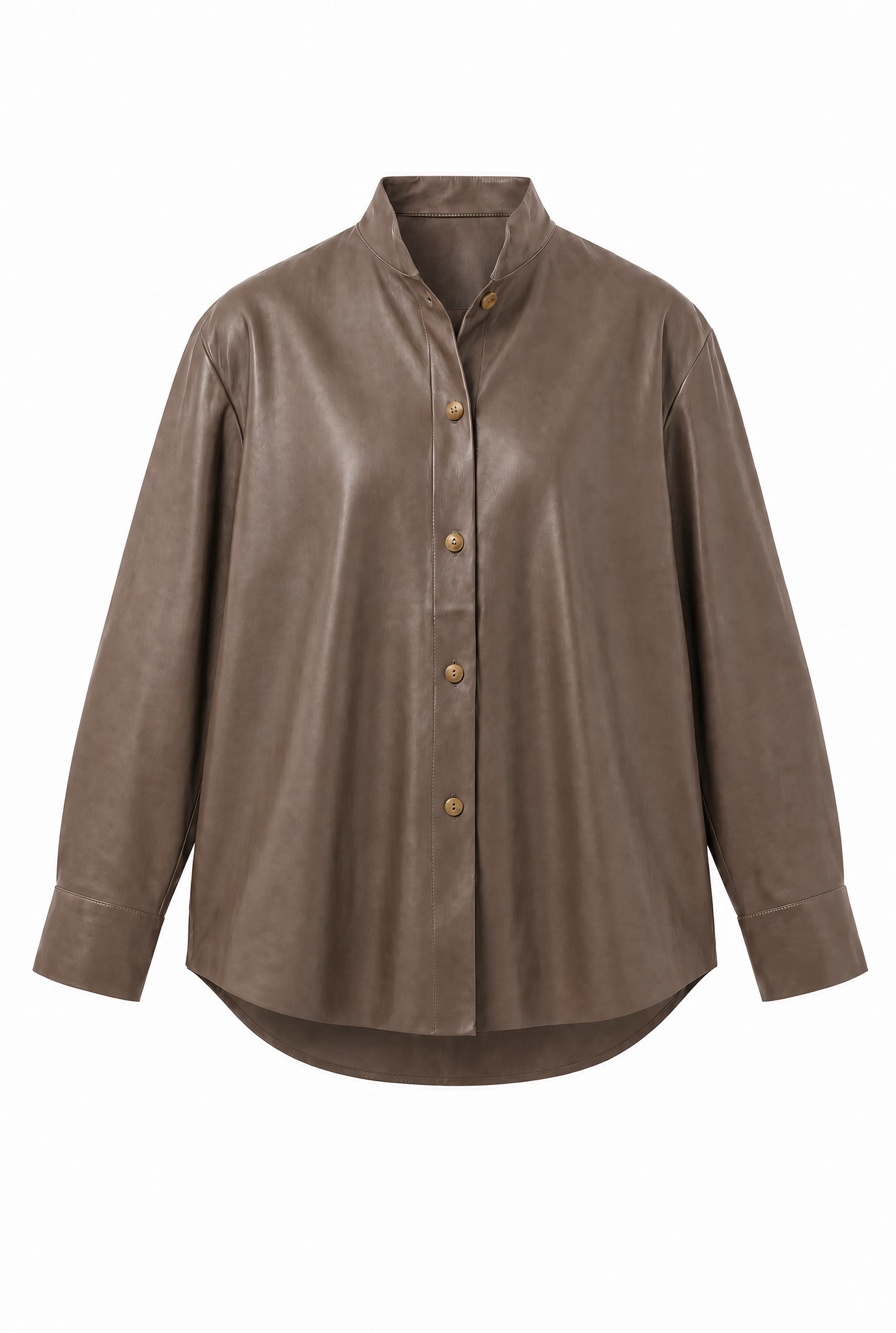 Shirtjacke Anny Vegan Leather in Dark Brown