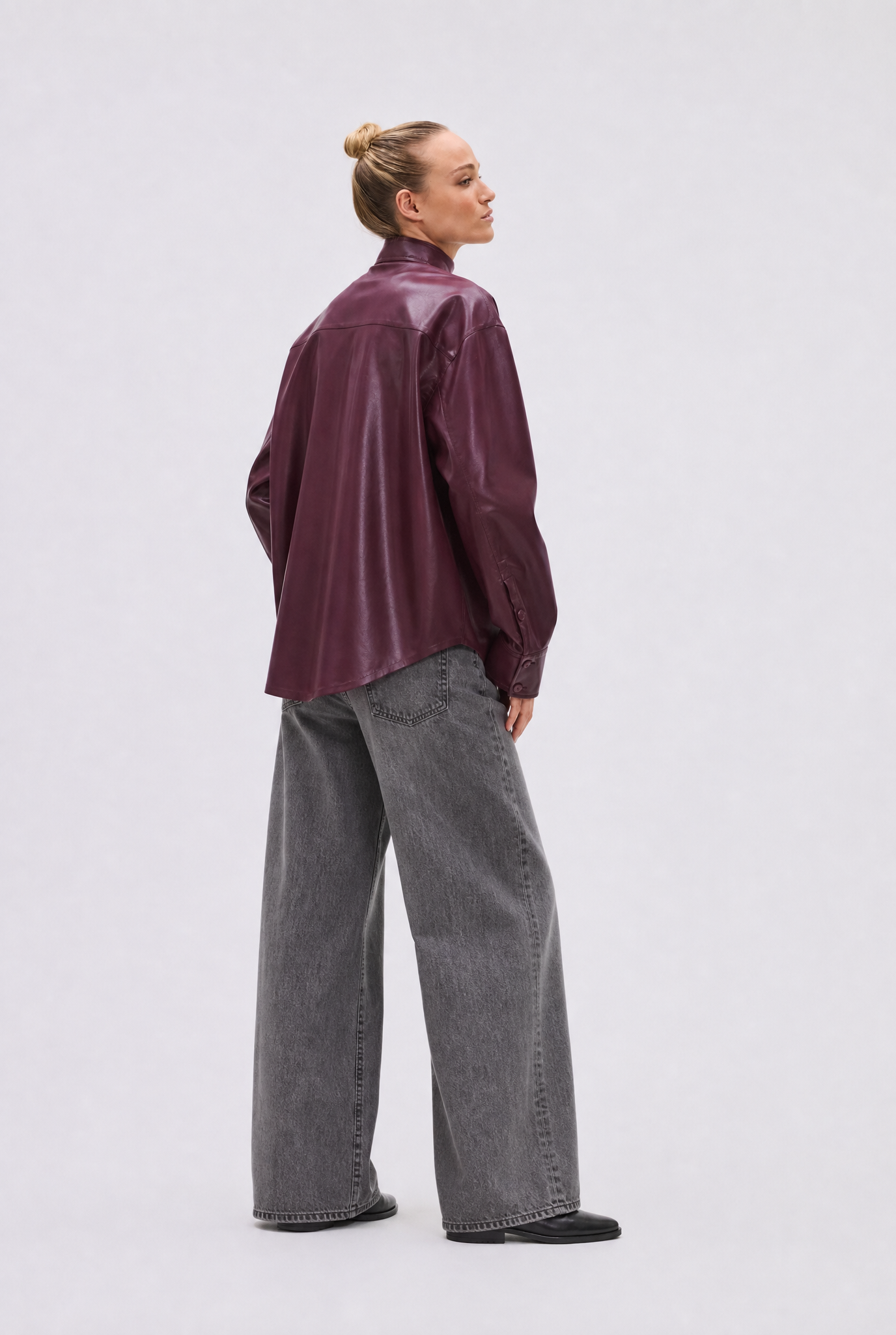 Shirtjacke Anny Vegan Leather in Wine
