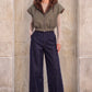 Weste Mia Reversible in Olive-Brown