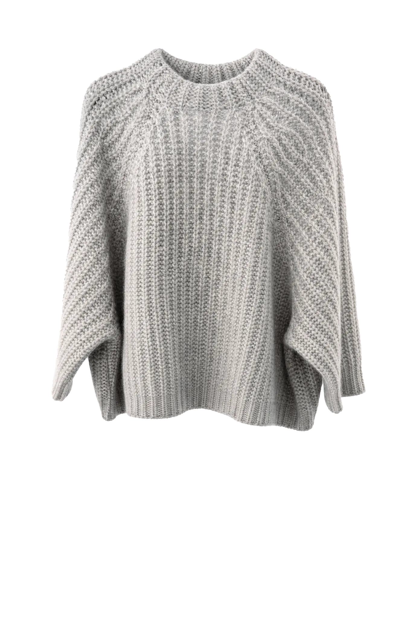 Pullover Crew Neck 7/8 Sleeve in Light Grey