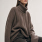 Pullover Turtle Neck Wide Ribs in Dark Natural