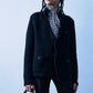 Blazer Shrunken Sweater in Black Boucle