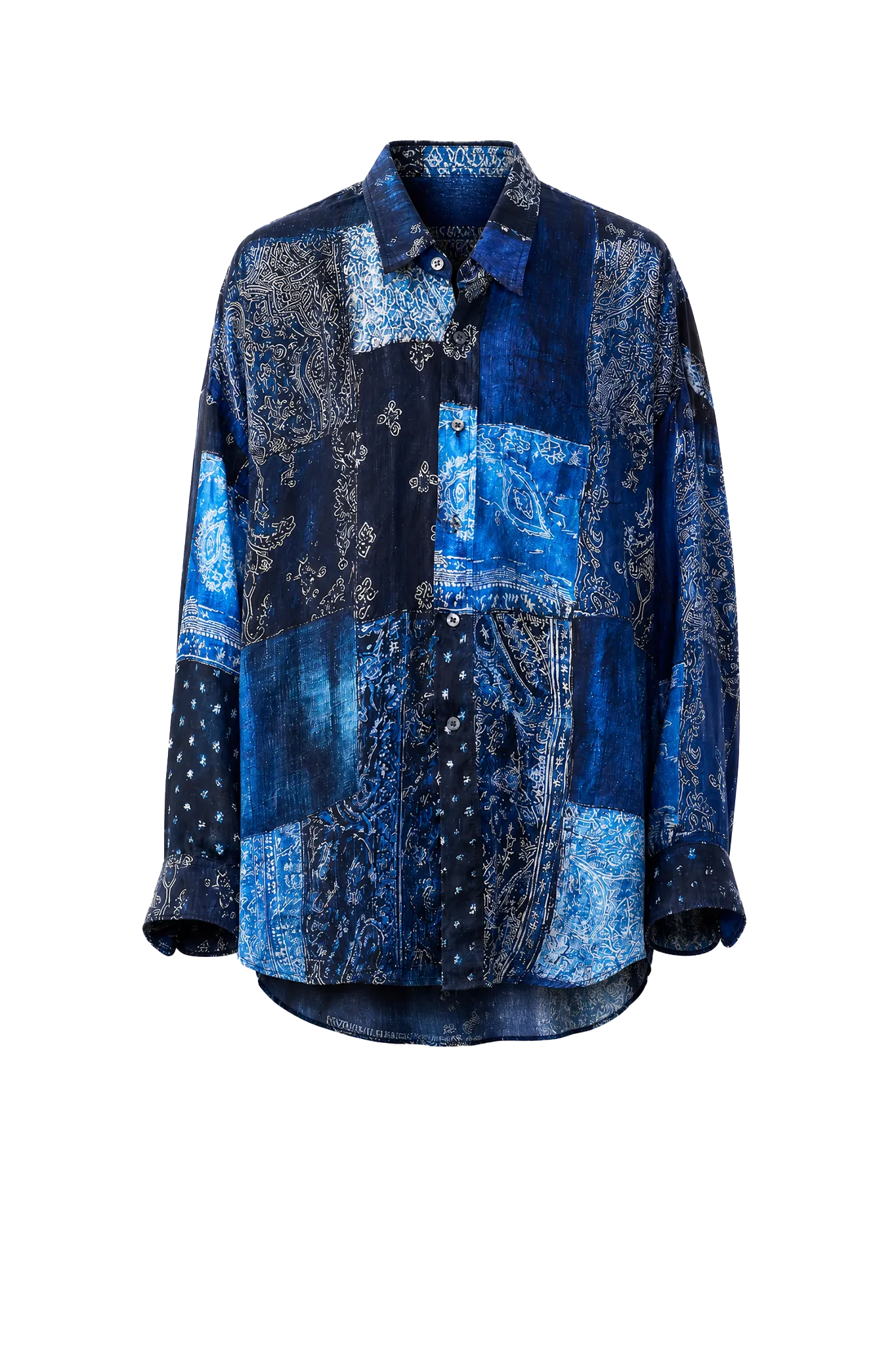 Shirt Dropneck in Blue Multi Bandana