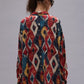 Shirt drop neck in red multicolor
