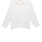 Drop Neck Oxford Shirt in White