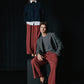 Hose Noa Crop in Merlot