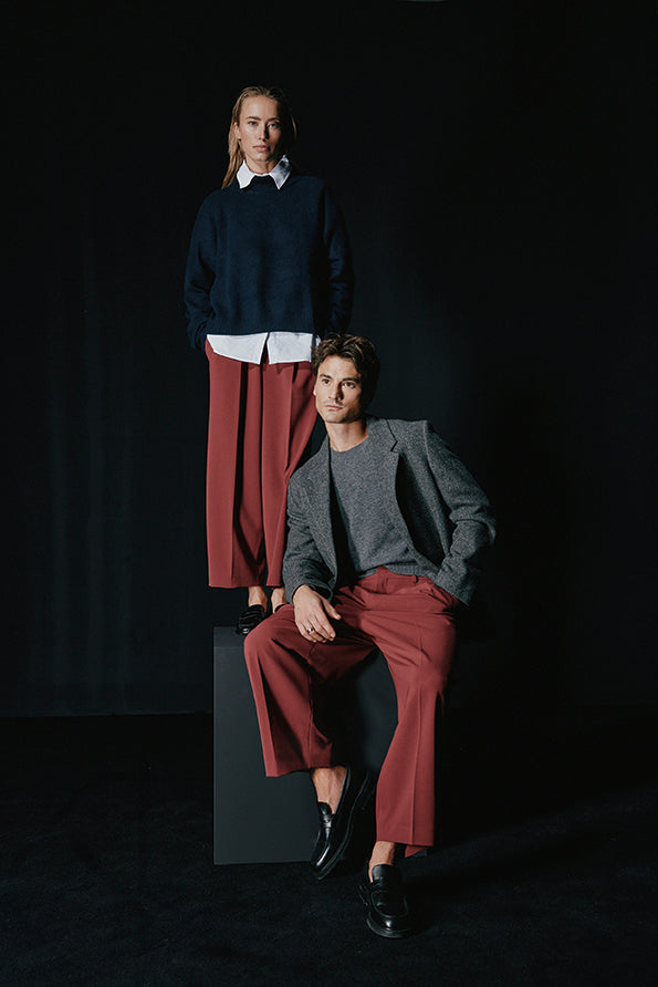 Hose Noa Crop in Merlot