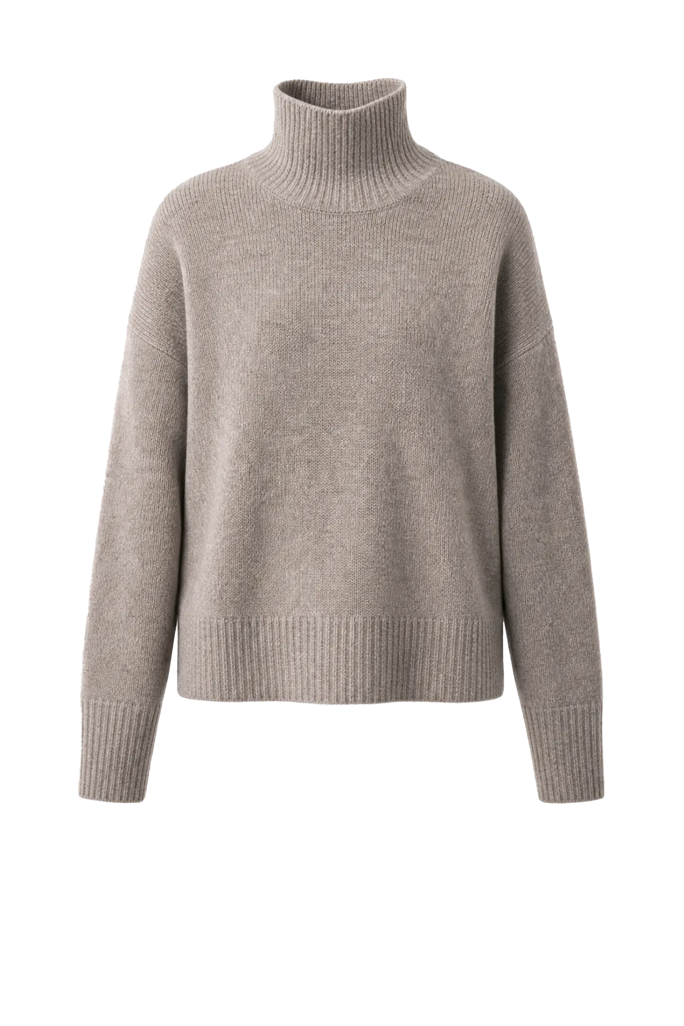 Pullover Oversized Turtle Neck in Dark Beige Melange