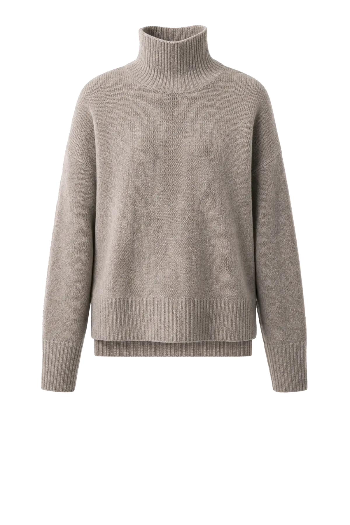 Pullover Oversized Turtle Neck in Dark Beige Melange