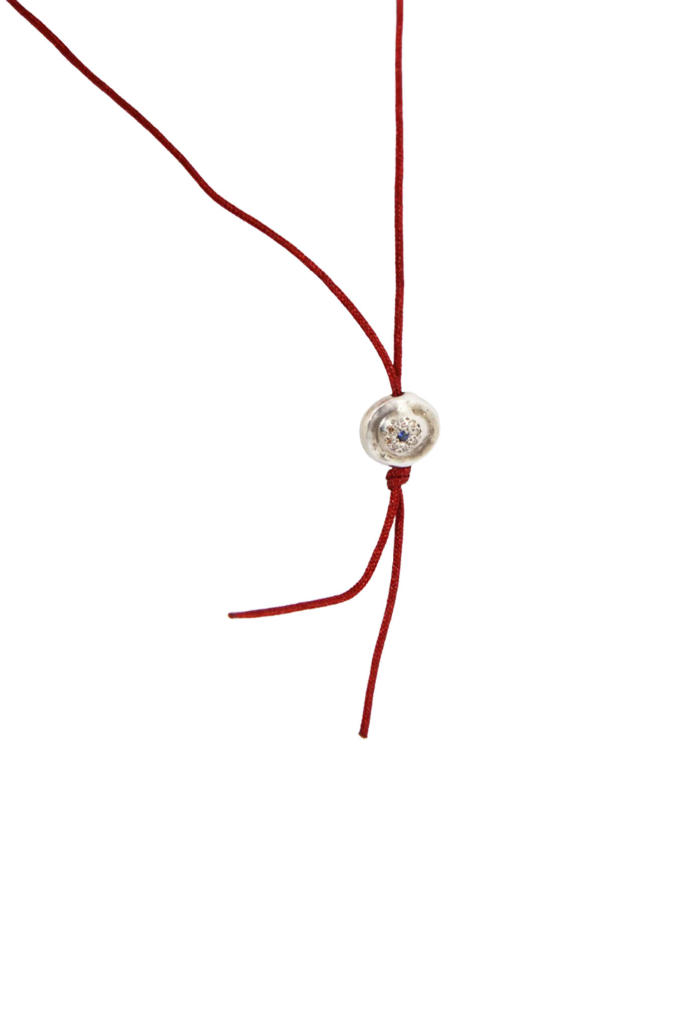 Wax Cord Necklace Pew Oculus 1 Dia in Red