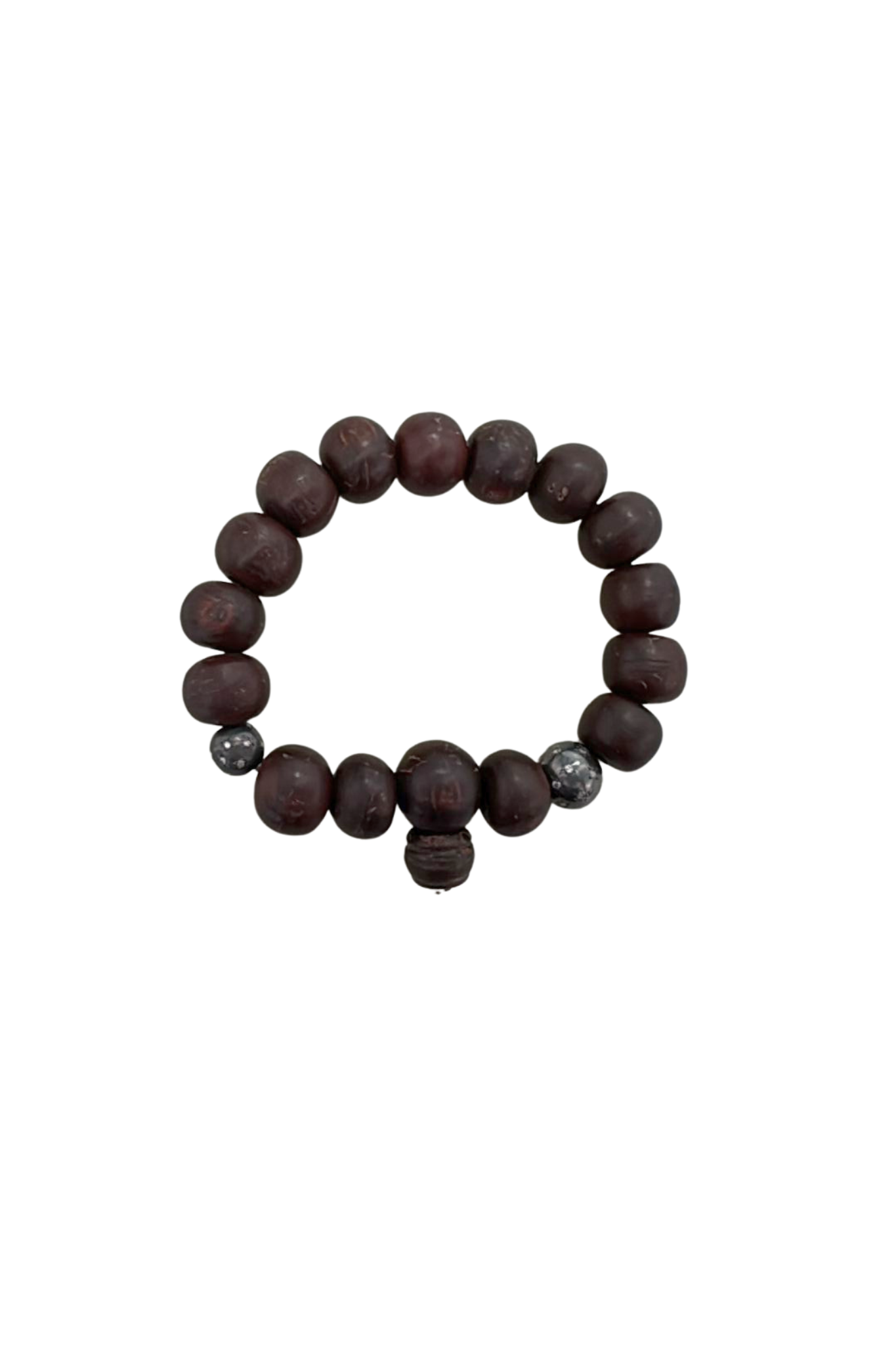 Beaded Bracelet #1 Globus 12/9 in Dark Brown